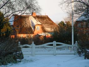 Nieblum auf Föhr, Friesenhaus im Winter